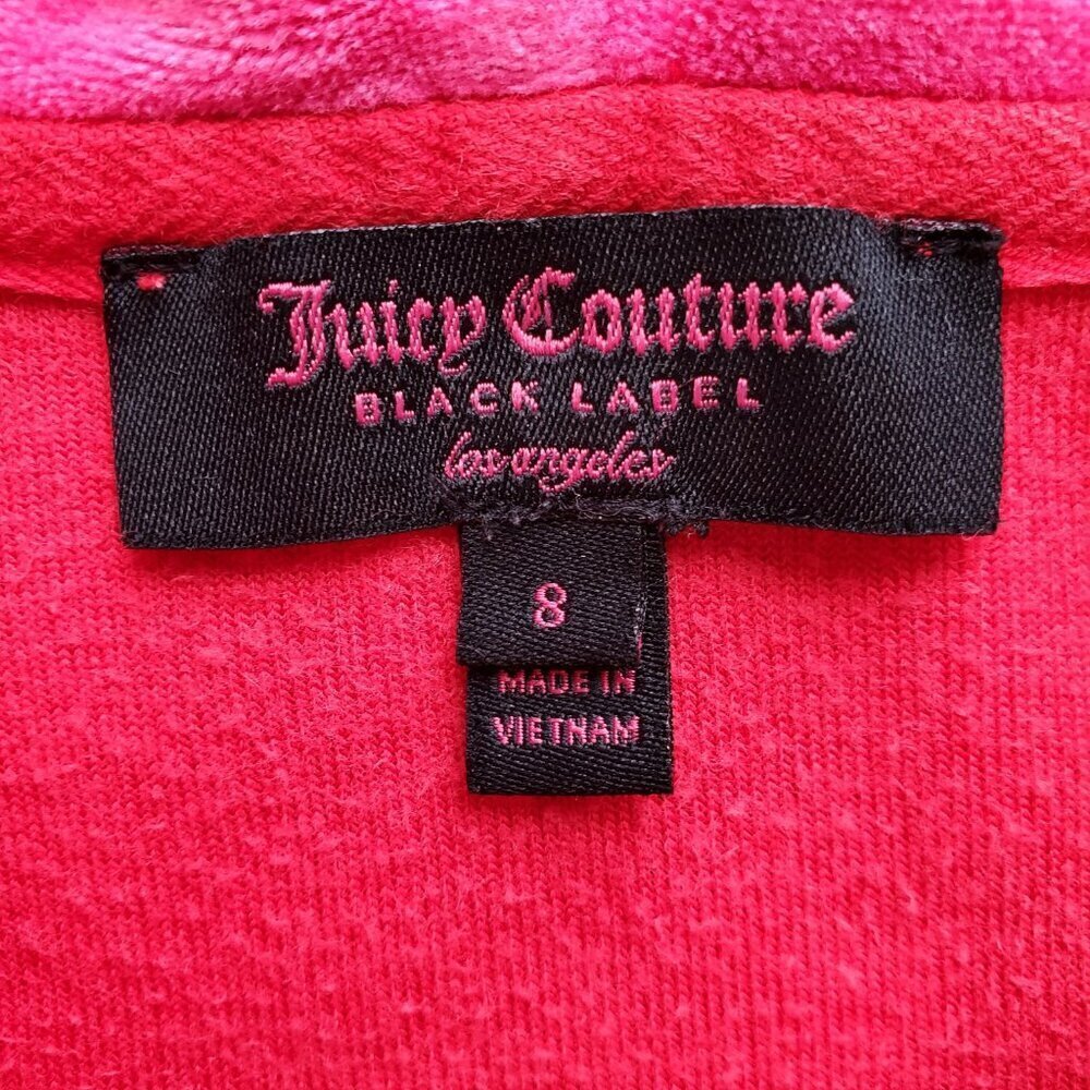 Juicy Couture Y2K style Girl’s Red Velour Sequin Heart Racing stripes Hoodie - Picture 8 of 15
